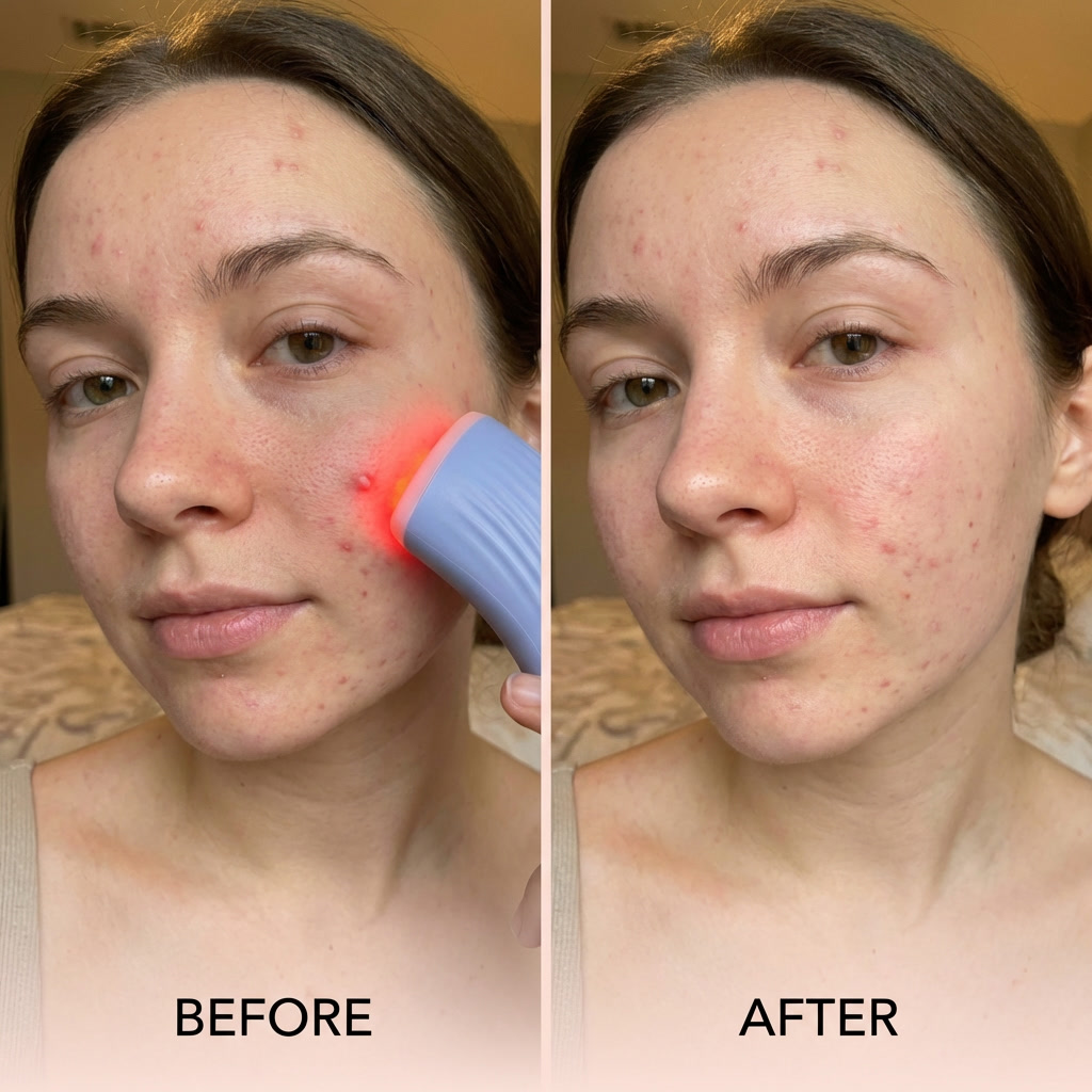 3-minute blue + red light acne spot treatment